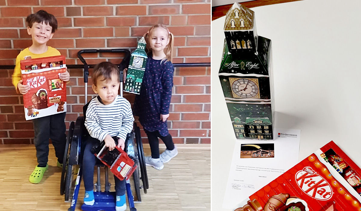 Die kleinen Patienten freuen sich über die Adventskalender